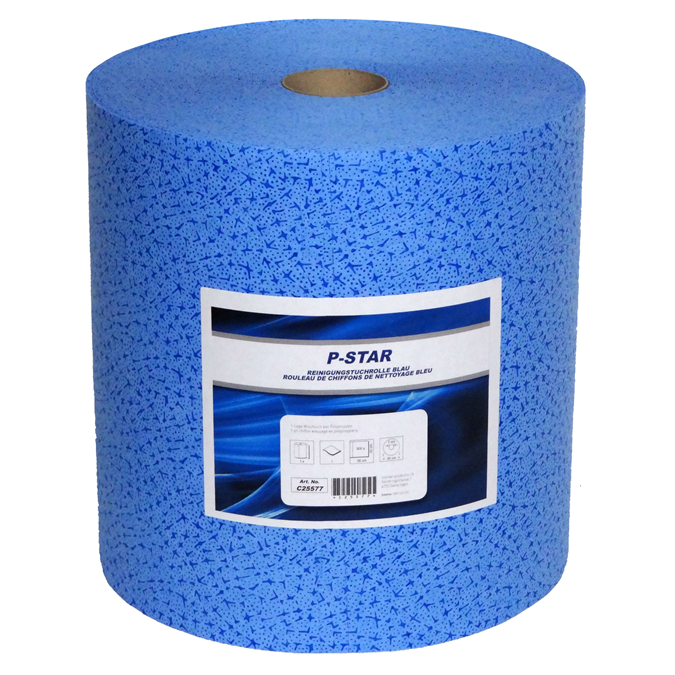 Rouleau chiffons de nettoyage P-Star bleu